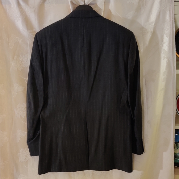 Chaps black pinstripe suit coat: 40L pant: 36W/32L - Picture 3 of 9